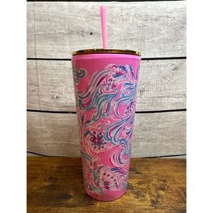 Lily Pulitzer Tumbler with Lid Only "Don't Be Jelly" With‎ Straw